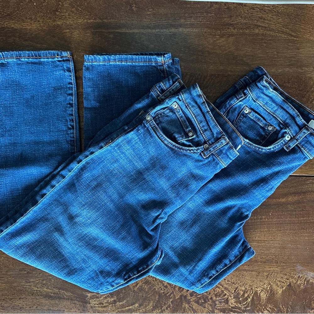 2 pair of Ella Moss high rise slim straight ankle Denim Jeans both are size 6
